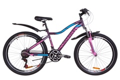 фото Велосипед 26" Discovery KELLY AM 14G Vbr St с крылом Pl 2019 (фиолетово-розовый с голубым (м))