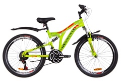 фото Велосипед 24" Discovery ROCKET AM2 14G Vbr St с крылом Pl 2019 (зелено-красный (м))