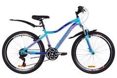 фото Велосипед 26" Discovery KELLY AM 14G Vbr St с крылом Pl 2019 (голубой с розовым)