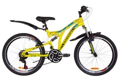 фото Велосипед 24" Discovery ROCKET AM2 14G Vbr St с крылом Pl 2019 (желтый (м))