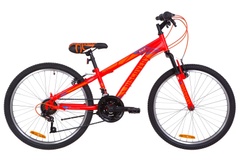 фото Велосипед 24" Discovery RIDER AM 14G Vbr St 2019 (красно-оранжевый с синим (м))