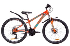 фото Велосипед 26" Discovery TREK AM 14G DD St с крылом Pl 2019 (оранжево-бирюзовый)