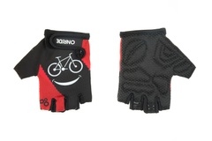 фото Рукавички дитячі з короткими пальцями ONRIDE Gem Smile bike, колір-чорний/червоний