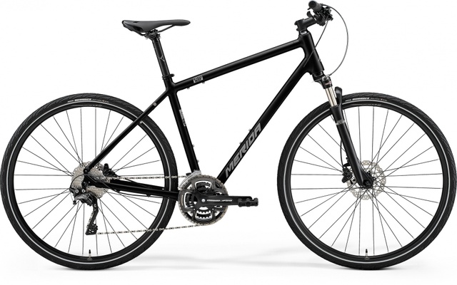 фото Велосипед гібрид 28" Merida CROSSWAY 500 (2021) glossy black(matt silver)