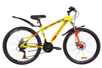 фото Велосипед 26" Discovery TREK AM 14G DD St с крылом Pl 2019 (желтый (м))