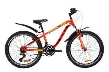 фото Велосипед ST 24" Discovery FLINT AM Vbr с крылом Pl 2020 (красно-черный с салатовым)