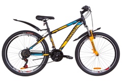 фото Велосипед 26" Discovery TREK AM 14G Vbr St с крылом Pl 2019 (черно-оранжевый с синим (м))
